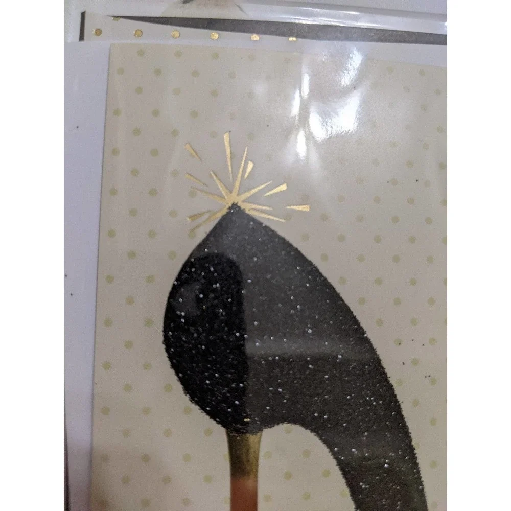 Hallmark happy birthday high heel shoes lover card embellished sequins sequin
